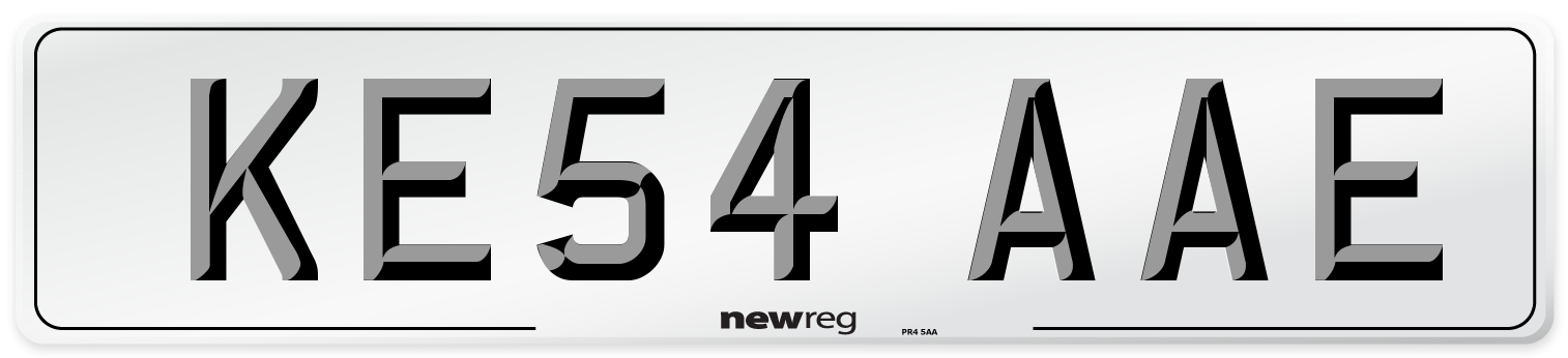 KE54 AAE Number Plate from New Reg